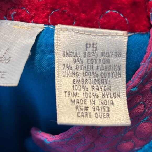 Studio Works Womens Patchwork Blazer Velvet Bold Abstract Multicolor Petite Sm - Picture 8 of 10